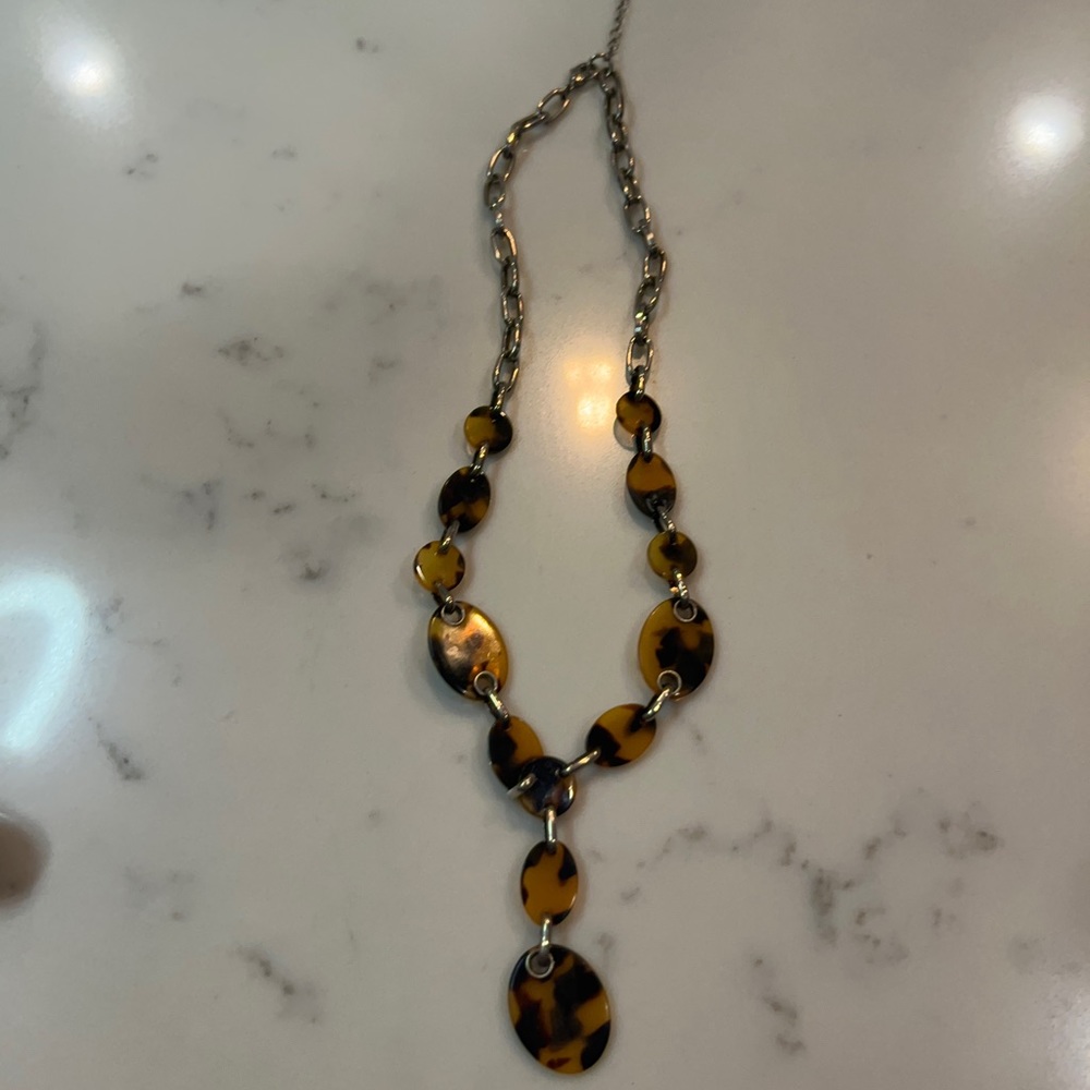 Liz & co brown and black necklace with sterling silver trim. - Picture 2 of 4